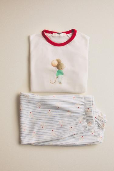KIDS' LITTLE MOUSE PYJAMAS - Cream by Zara