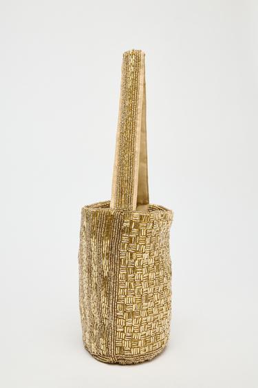 PETIT SAC SEAU À PAILLETTES - Doré de Zara - Image 3