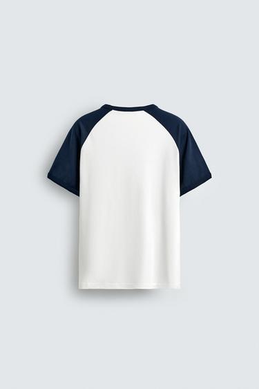 PORTOFINO TEXT COLOUR BLOCK T-SHIRT - Navy blue by Zara - Image 7