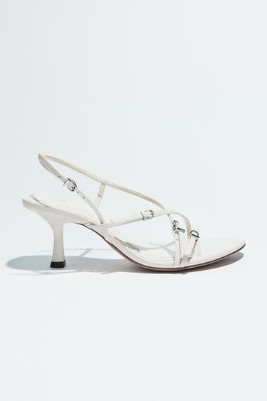 SANDALEN MET HAK EN GESPEN - Wit van Zara