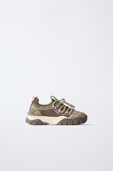 SOCK TRAINERS - Khaki Green by Zara