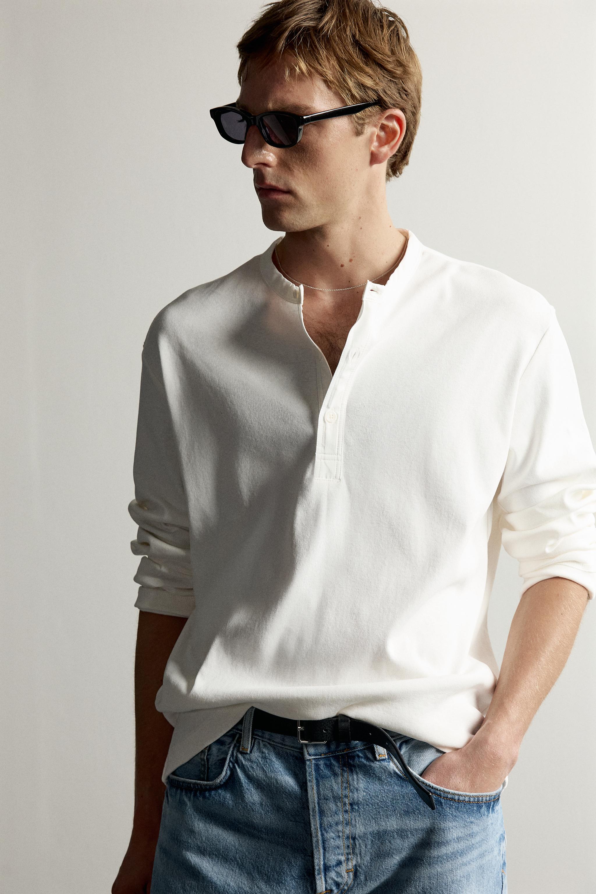 RELAXED FIT HENLEY T-SHIRT