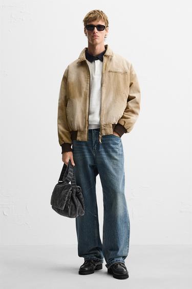 BANDOLERA DENIM EFECTO LAVADO - Negro de Zara - Imagen 0