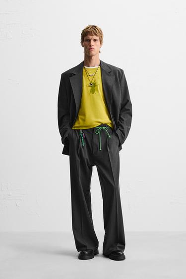 PLEATED SUIT TROUSERS - Grey marl by Zara - Image 0