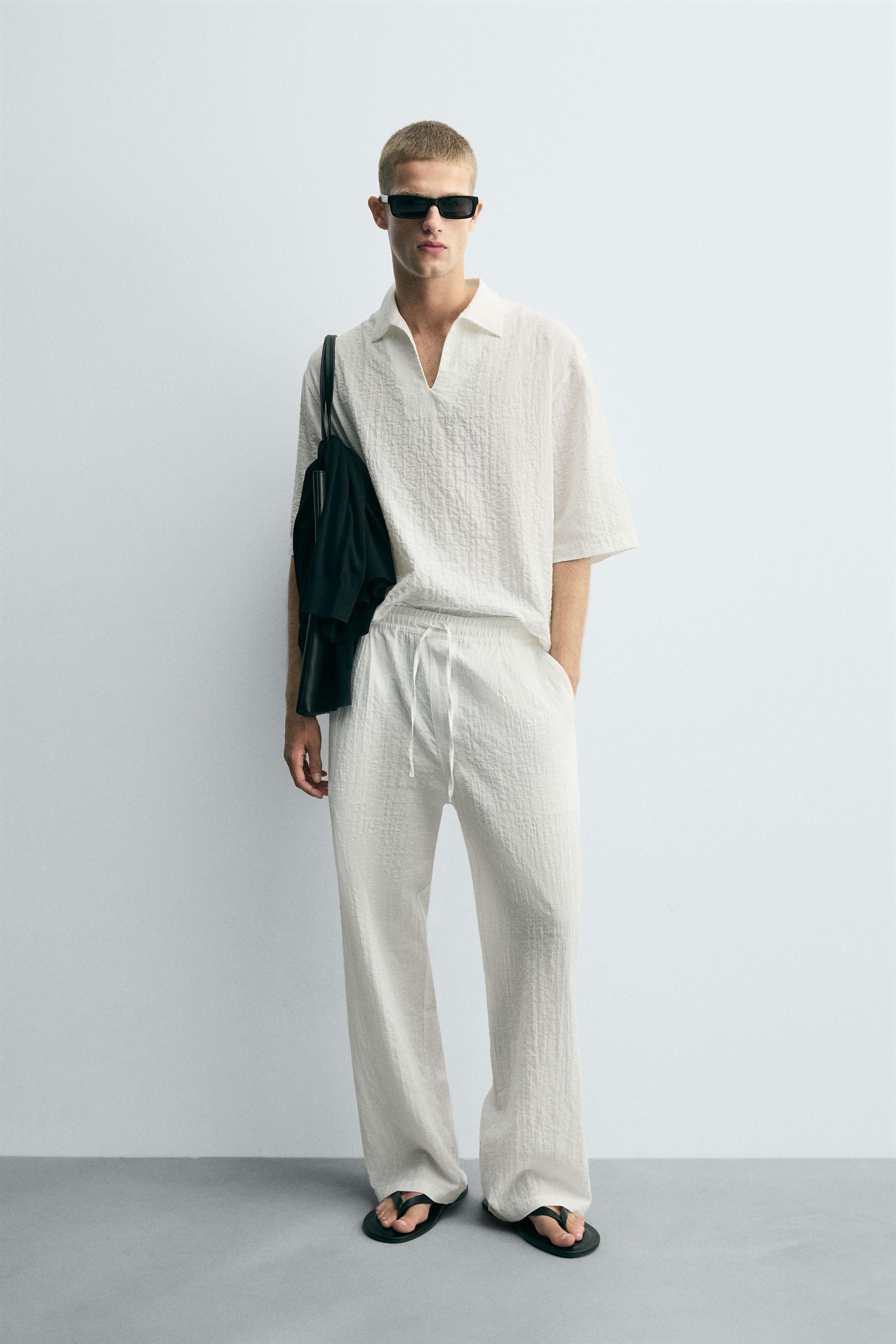 テクスチャー入り生地ポロシャツ - ホワイト | ZARA Japan / 日本