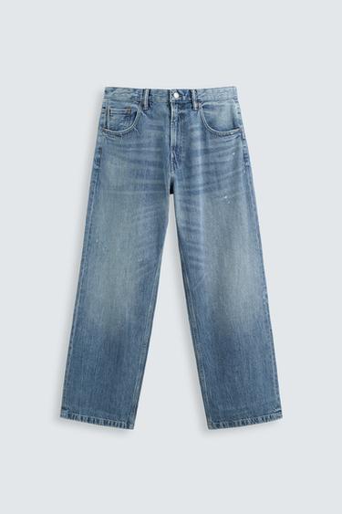Zara BAGGY FIT JEANS - Mid-blue
