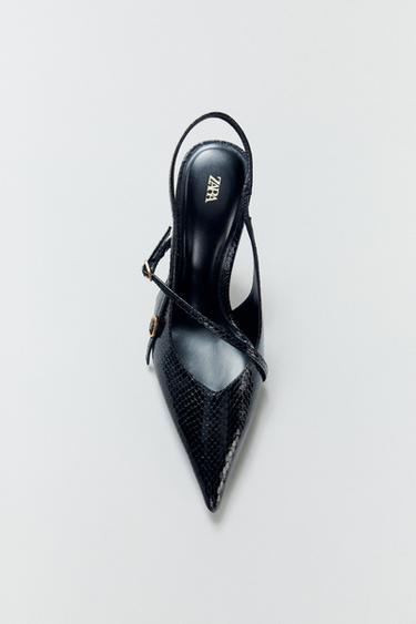 Zara STRAPPY BUCKLED HEELS - Black