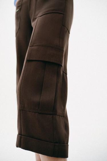 PANTALON CARGO CAPRI - Marron de Zara - Image 6