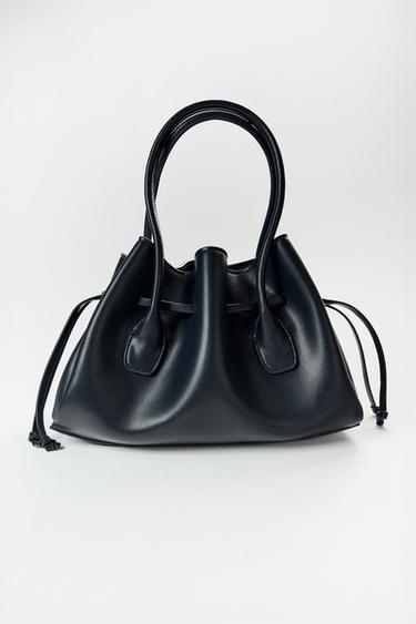 GATHERED CITY BAG - Blue by Zara