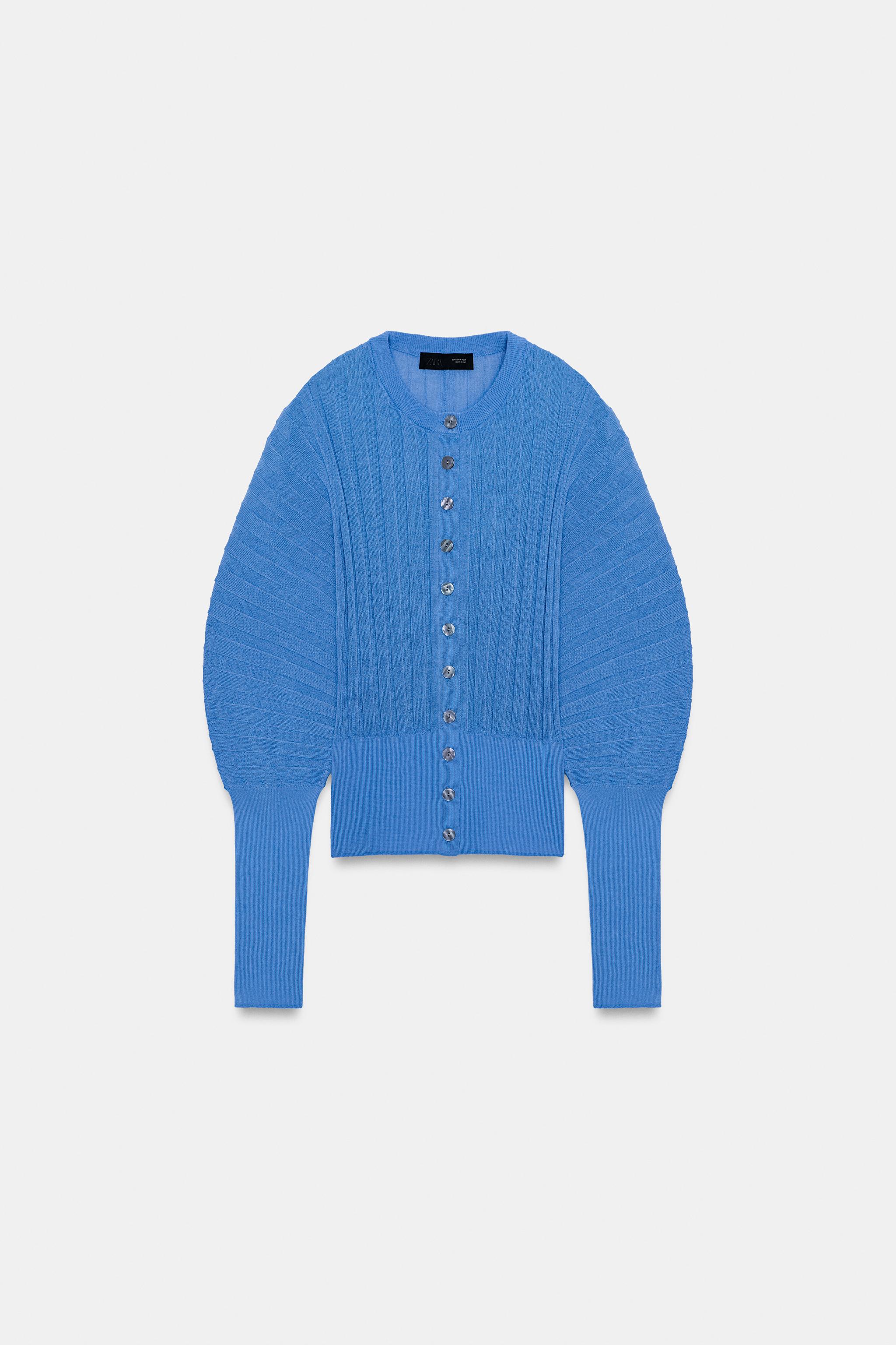 ACCORDION SLEEVE CARDIGAN - Light blue | ZARA Canada