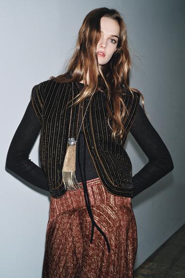 VELVET QUILTED WAISTCOAT ZW COLLECTION LIMITED EDITION - Black by Zara - Image 5