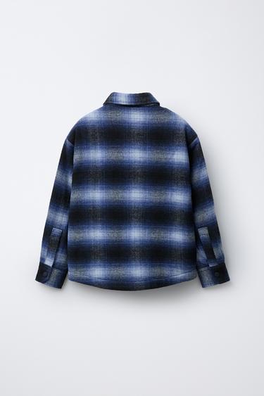 SURCHEMISE REMBOURRÉE À CARREAUX - Bleu de Zara - Image 1