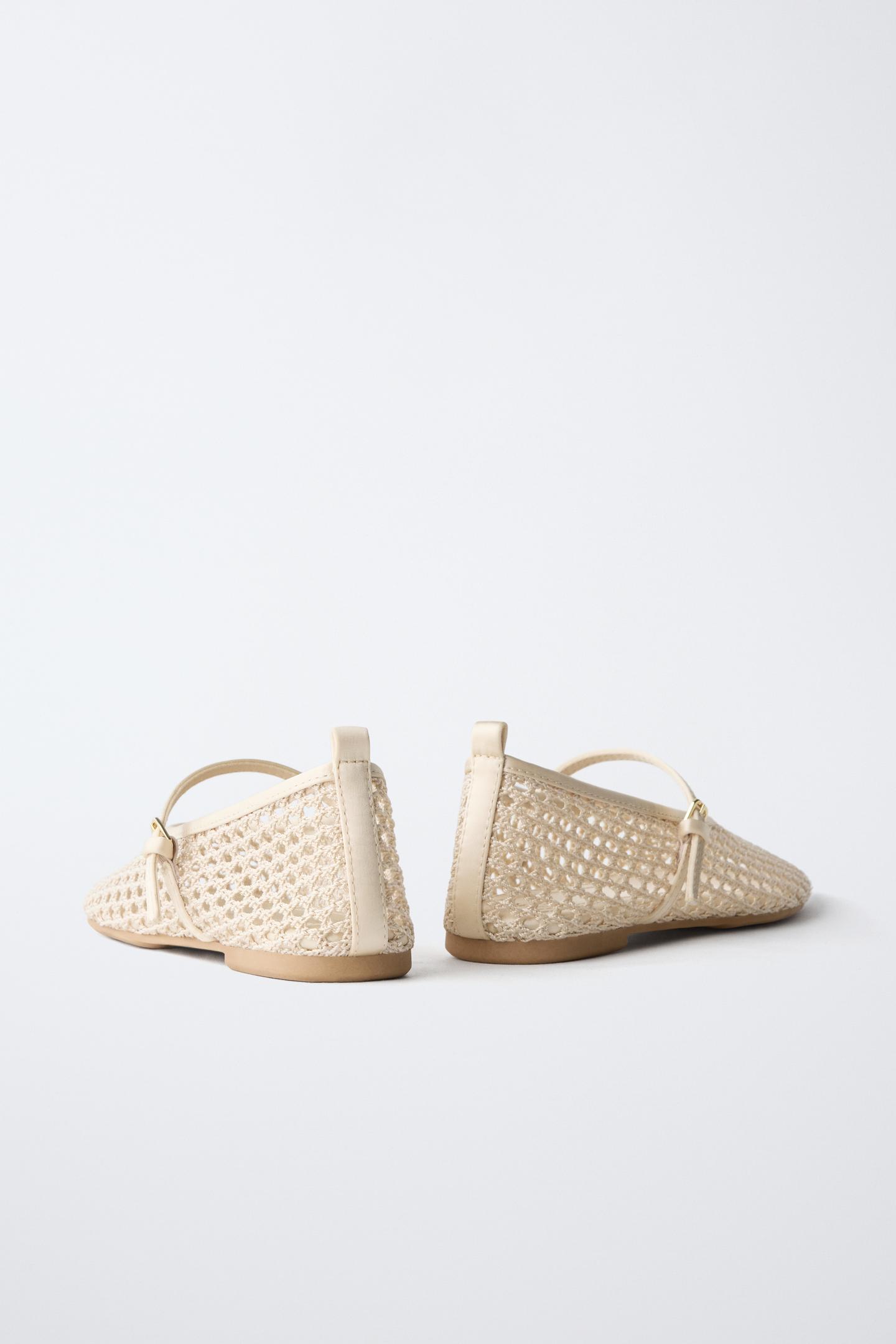 Детские балетки Zara Mesh Ballet Flats, цвет: Молочный белый — фото 6