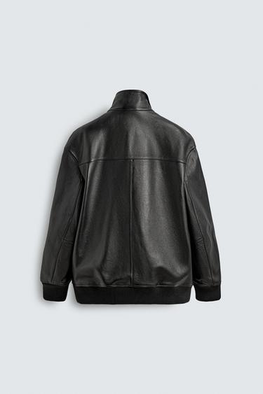 BLOUSON RELAXED FIT EN CUIR ORIGINS - Noir de Zara - Image 7