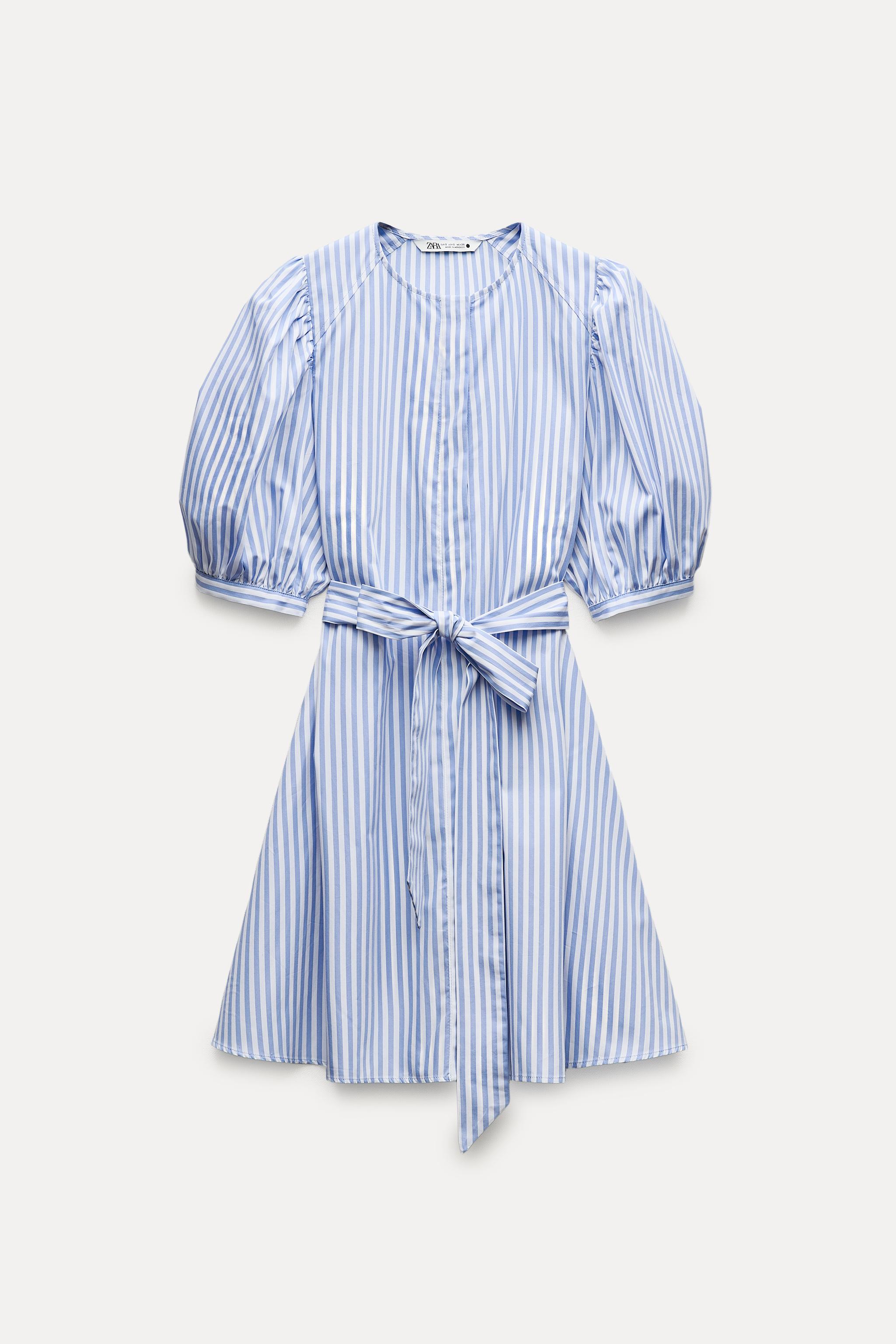 STRIPED POPLIN DRESS ZW COLLECTION - Blue / White | ZARA STRIPED POPLIN DRESS ZW COLLECTION - Blue / White | ZARA