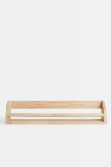 CHILDREN’S WOODEN SHELF WITH FRONT BAR - Light beige by Zara