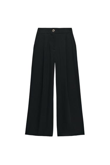 ПАЛАЦО ПАНТАЛОНИ СО ЗЛАТНО КОПЧЕ - Црна од Zara