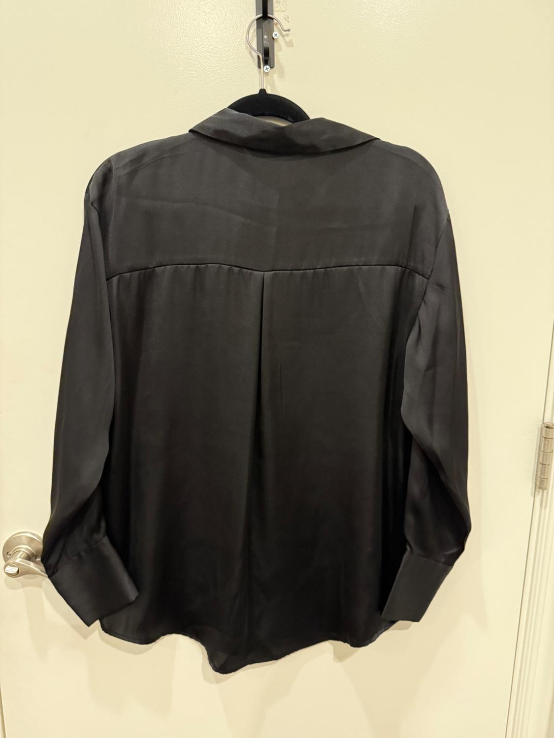 BLACK SATIN BUTTON DOWN - Image 3