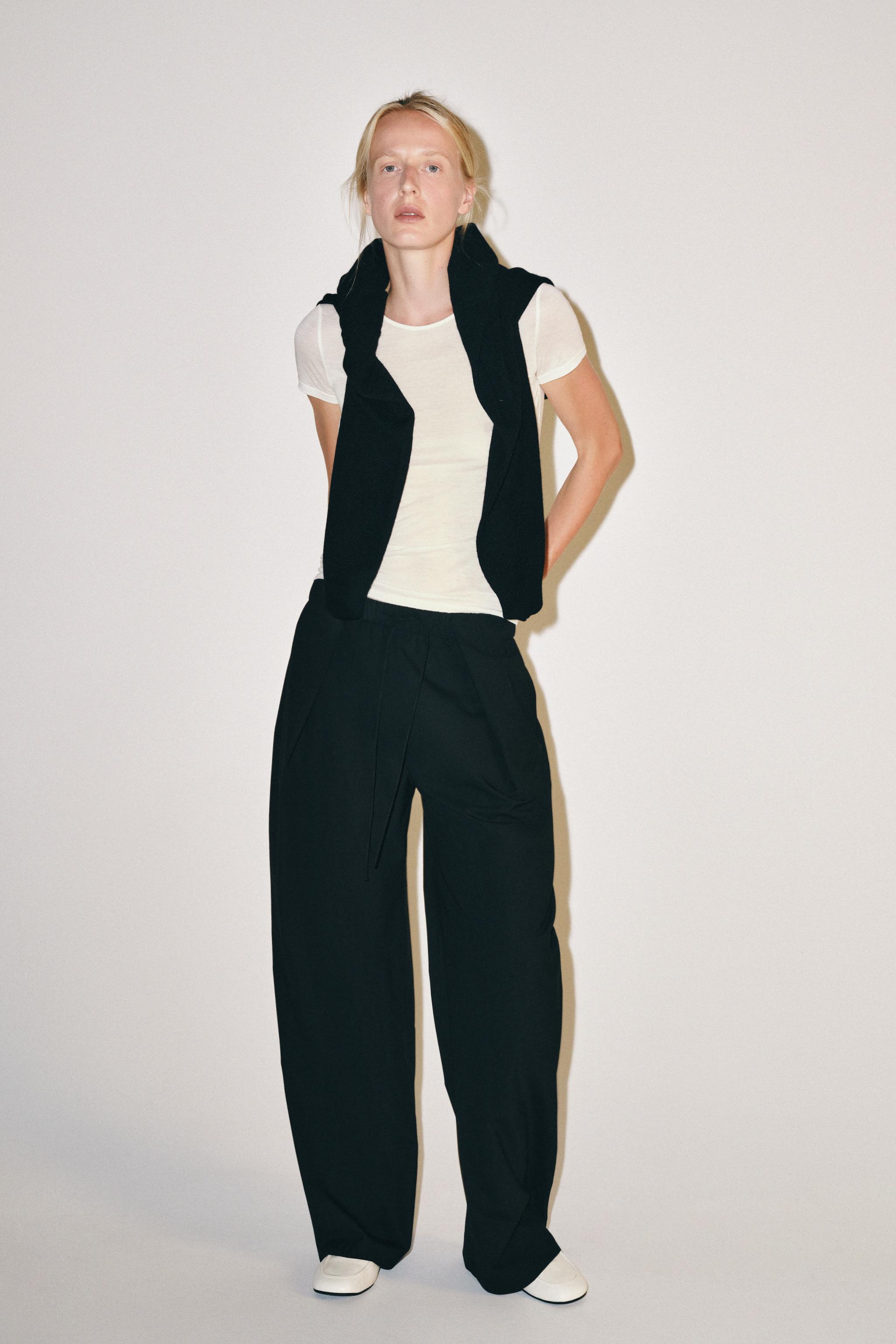 ZW COLLECTION PLEATED TROUSERS — Black