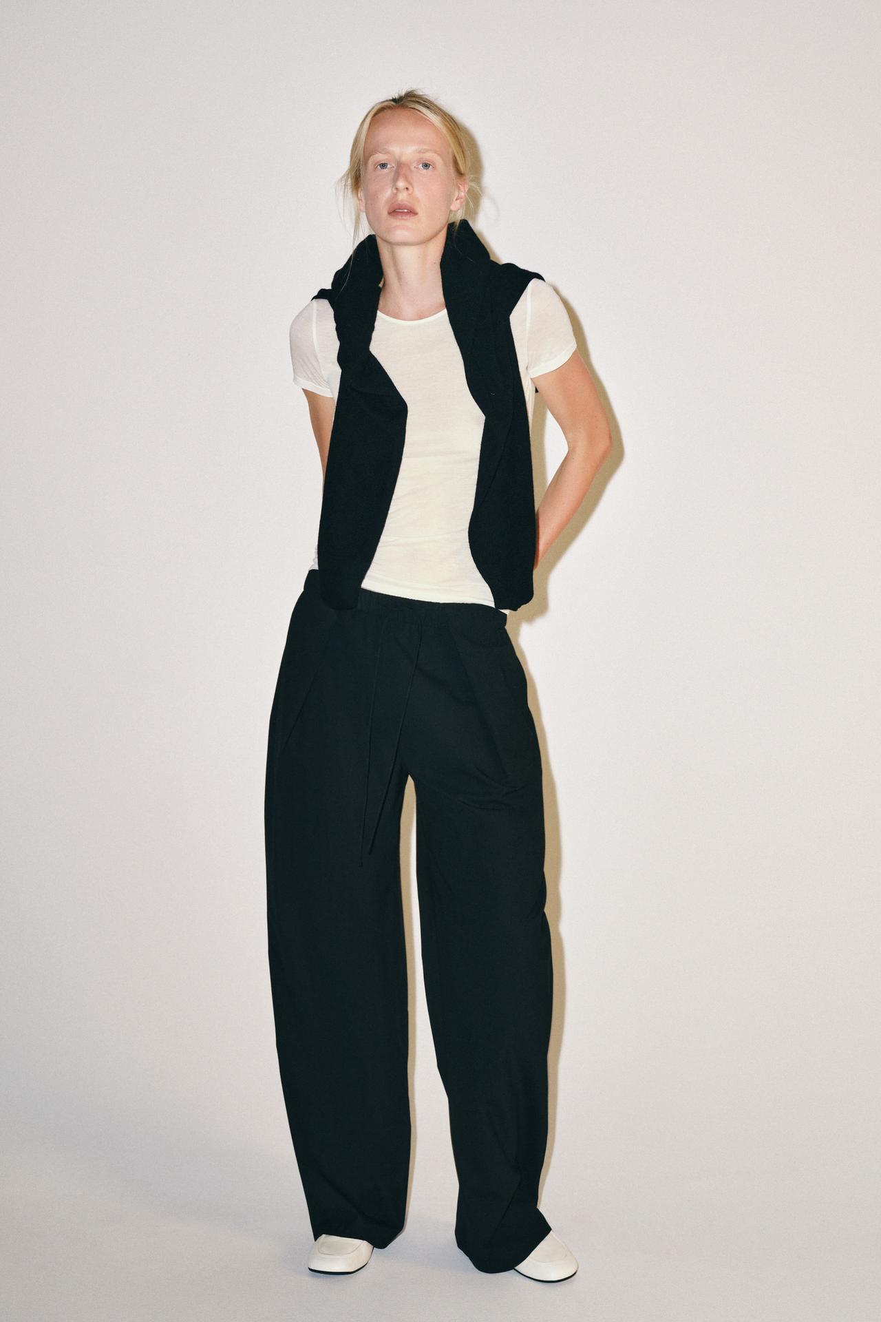 ZW COLLECTION PLEATED PANTS — Black