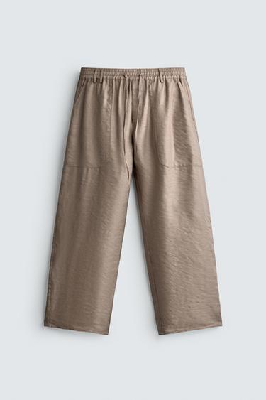 FLIESSENDE RELAXED-FIT-HOSE - Hellrosa von Zara
