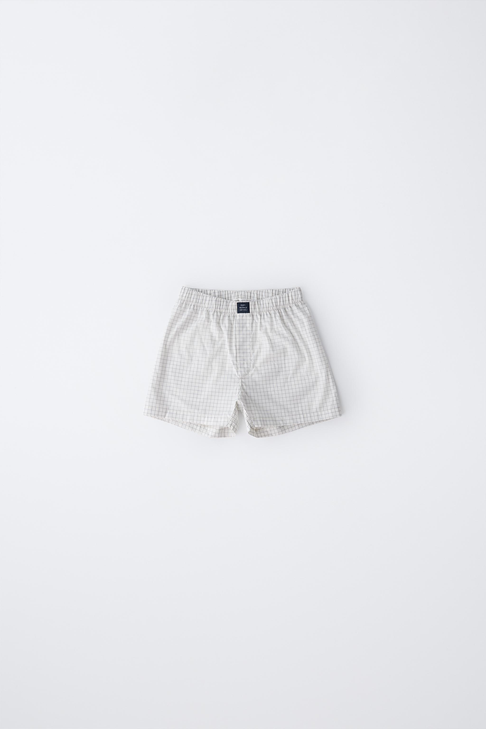 AGE 8-14/ TWO-PACK OF POPLIN BOXERS - Blue | ZARA United States