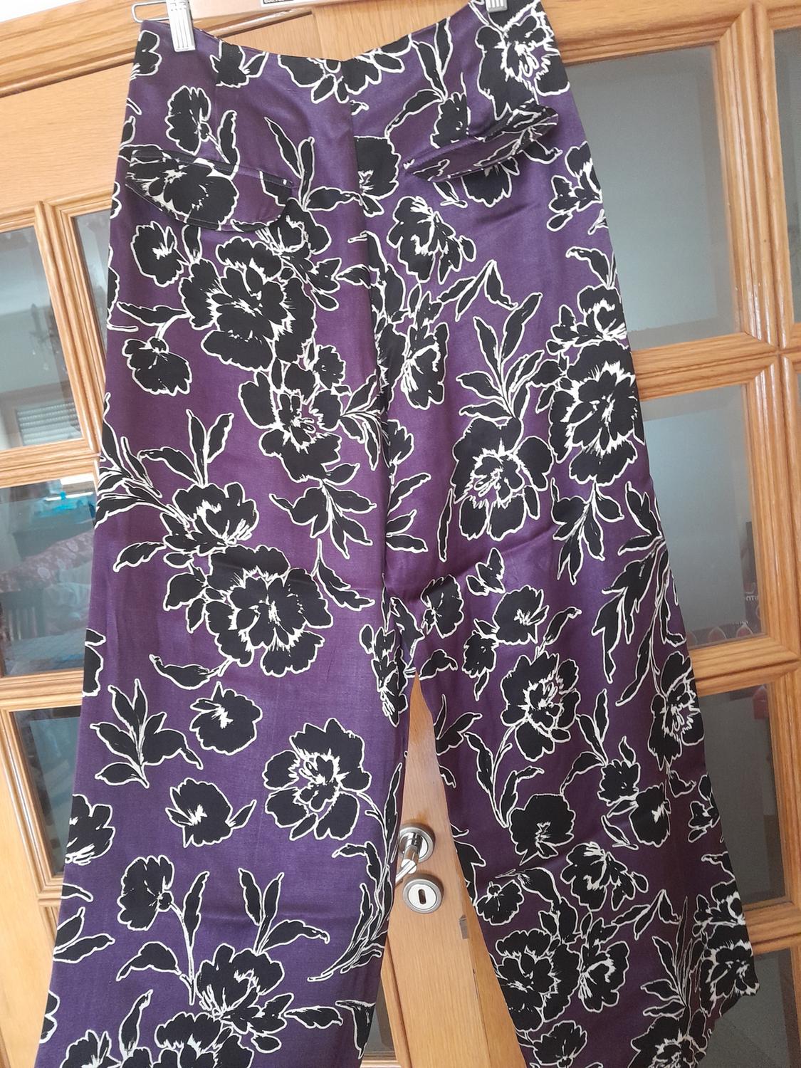 SATIN FLORAL PRINT TROUSERS - Image 7
