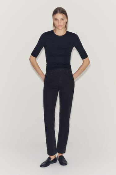 ELBOW-SLEEVE T-SHIRT - Black by Zara - Image 0