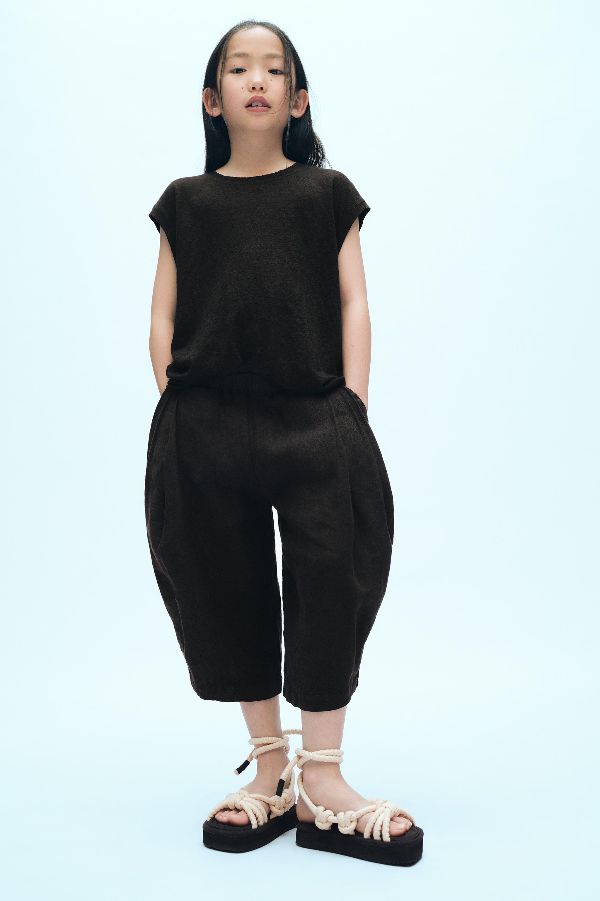 プリーツ リネン パンツ X FANGLU LIN - ブラック | ZARA Japan