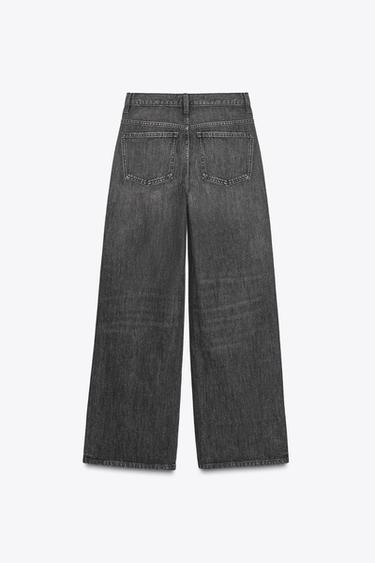 TRF WIDE-LEG HIGH-WAIST JEANS WITH CROSSOVER WAIST - Black by Zara - Image 9