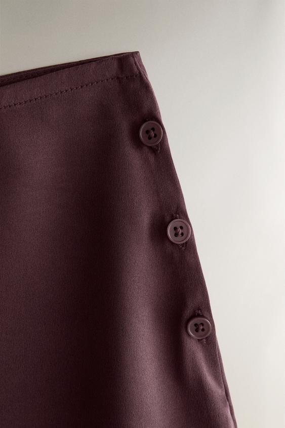 SHORT EN SOIE MÛRIER - Bordeaux de Zara - Image 3