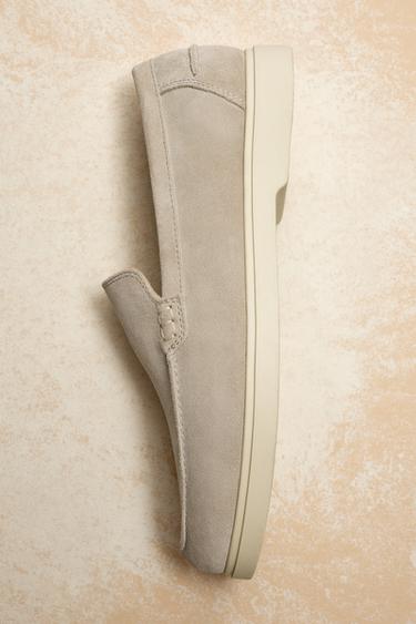 CASUAL LEATHER LOAFERS - Ecru White by Zara
