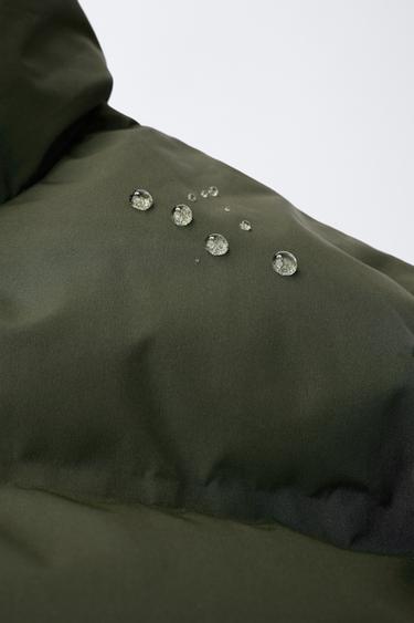 Zara WATER REPELLENT LABEL PADDED COAT - Light khaki