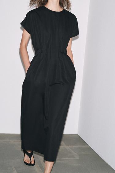 ROBE MIDI PLIS ZW COLLECTION - Noir de Zara - Image 5