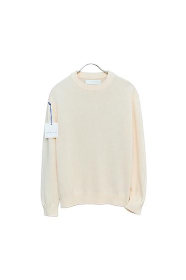 STORIESZ - PLETEN PULOVER IZ BOMBAŽA IN LANU - Svetlo bež od Zare