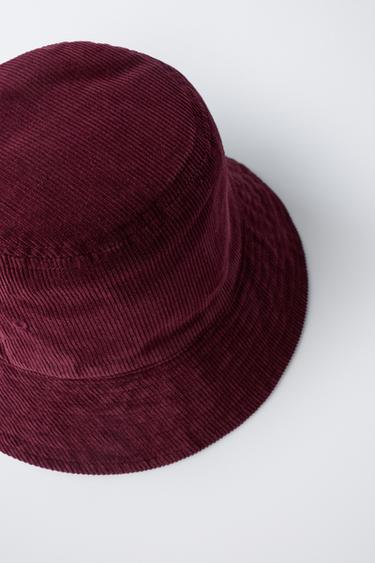 CHAPEAU BOB EN VELOURS CÔTELÉ - Bordeaux de Zara - Image 2
