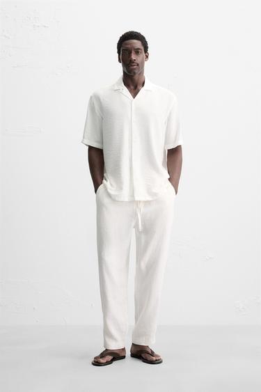 Zara RELAXED FIT FLOWY SHIRT - White - Image 0