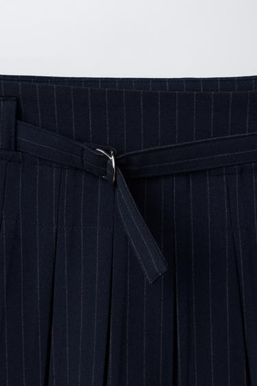 PINSTRIPE SKIRT WITH BELT - navy by Zara - Image 2