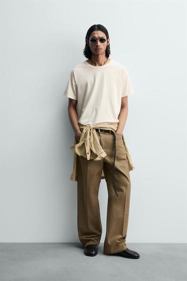 RELAXED FIT LIGHTWEIGHT T-SHIRT - Ecru by Zara