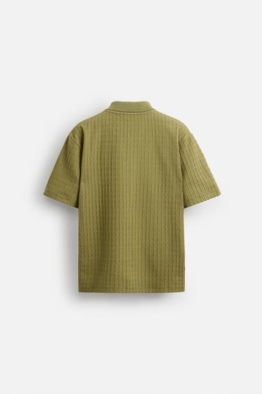 TEXTURED POLO SHIRT - Pistachio by Zara - Image 6