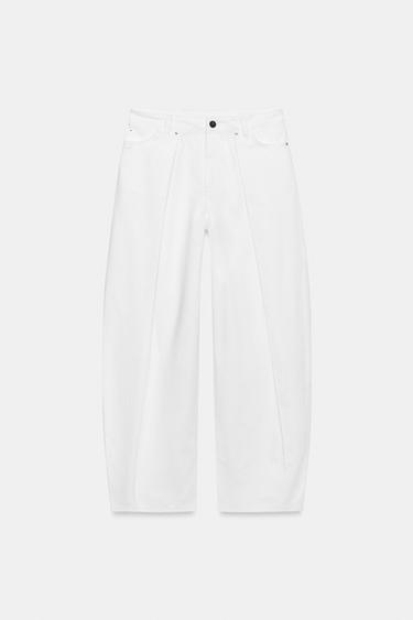 Z1975 BARREL WIDE-LEG MID-WAIST JEANS - White by Zara - Image 5