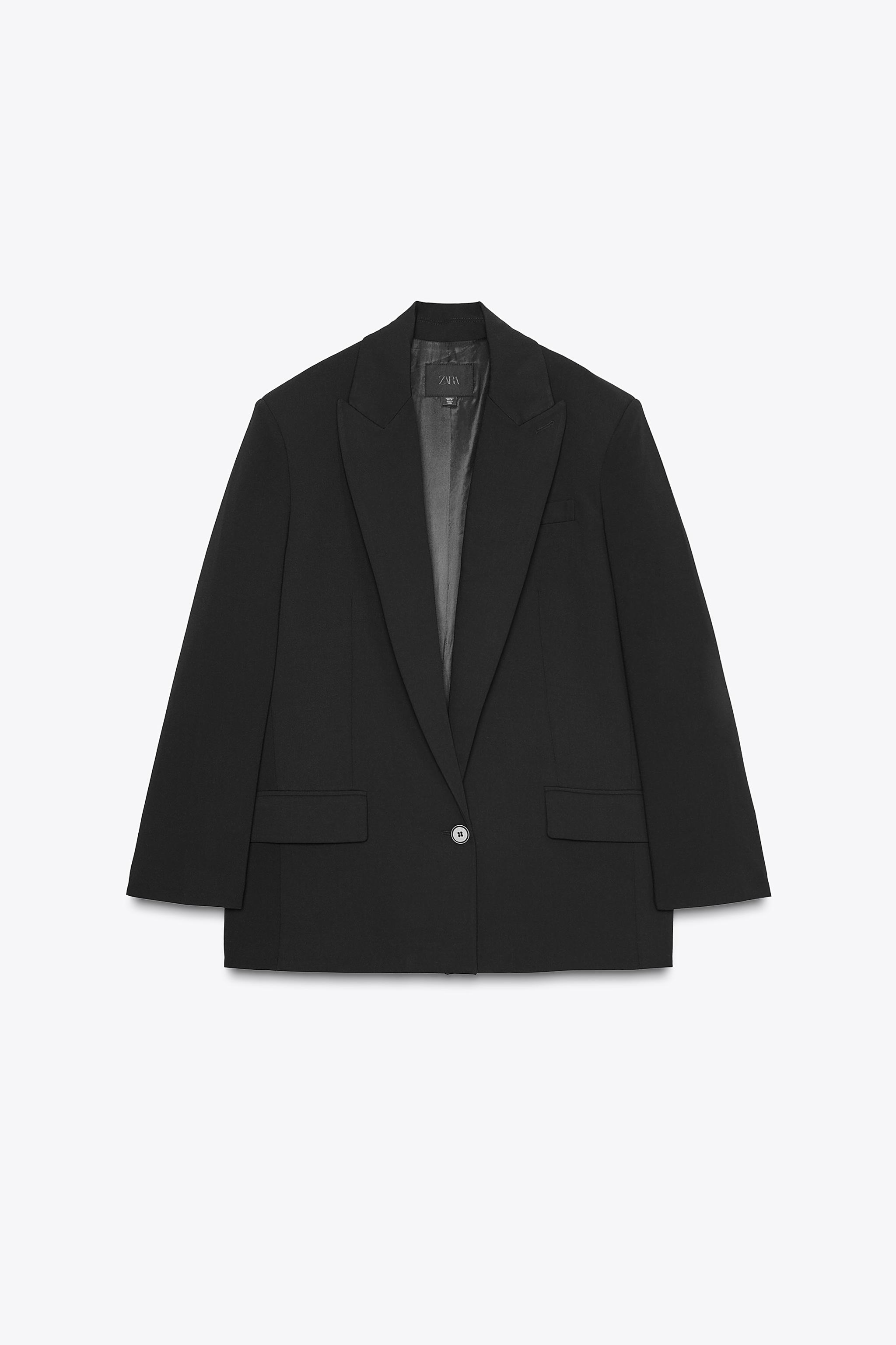 BLAZER BÁSICA OVERSIZE Negro ZARA España1