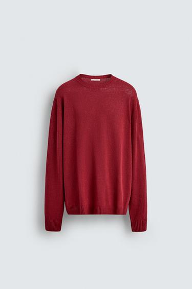 JERSEY RELAXED FIT ESTRUCTURA - Rojo de Zara