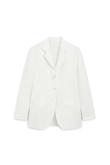 Zara Flowing linen blend blazer - LIMITED EDITION - Oyster-white