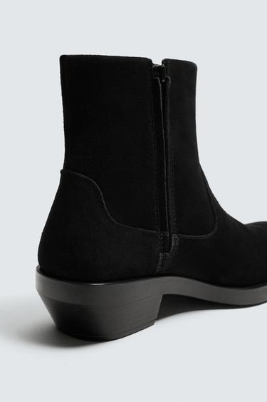 LEATHER COWBOY BOOTS - Black by Zara - Image 5