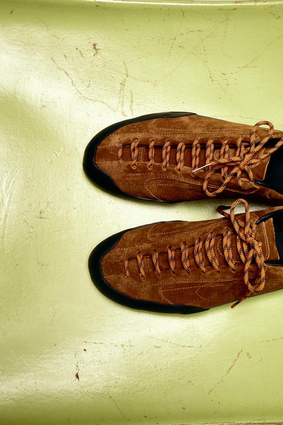 TENIS PIEL - Naranja Caldera de Zara - Imagen 0
