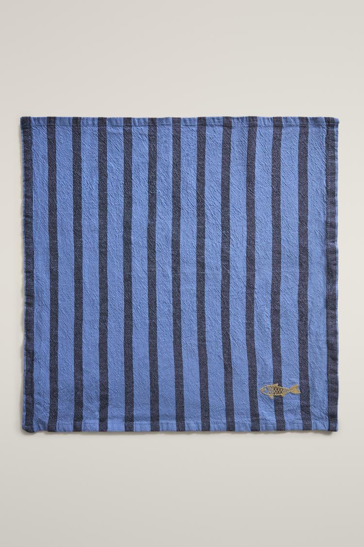 YARN-DYED STRIPE NAPKINS (PACK OF 2) — Blue