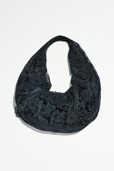 ミニショッパー メッシュ ビーズブラックZaraのミニショッパー メッシュ ビーズ - ブラック 