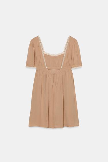 ROBE COURTE EN DENTELLE - Rose pâle de Zara - Image 9