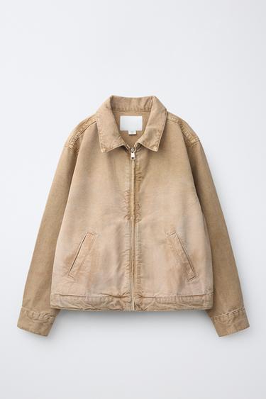 FADED CANVAS JACKET - Ecru by Zara - Image 0